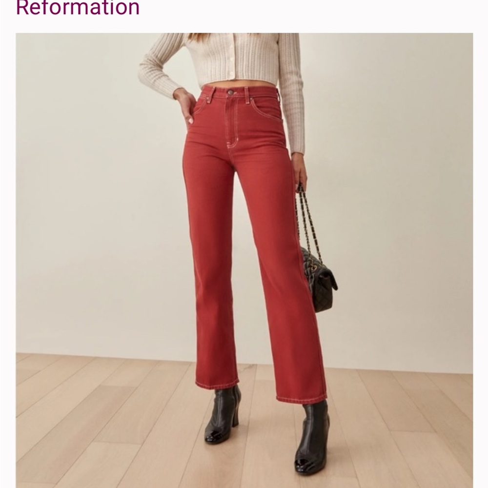 Reformation Cowboy high rise straight leg sz 24